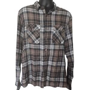 FRADI Linen Button Flown Shirt Brown Mens XL Italy